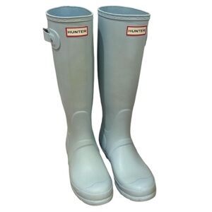Hunter matte light blue women’s tall rain boots